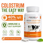 Bricker Labs Mega-Colostrum Cápsulas - Calostro Bovino 1000 mg con 40% IgG, 45 Cápsulas