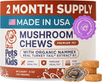Pets are Kids Turkey Tail Mushroom for Dogs with Organic Real Turkey Tail™ - 8:1 Extract Mushroom Chews for Immune System Health, Gut, Skin & Joint Support - Reishi, Lion's Mane - 120 Chews