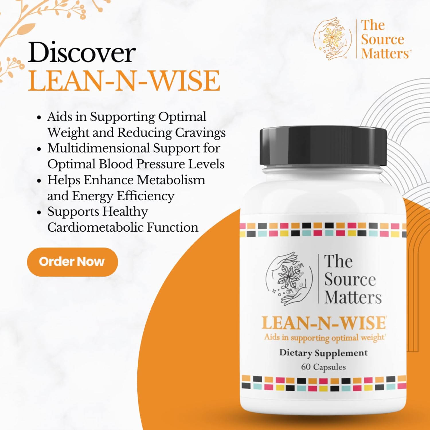 Lean-N-Wise Apoyo Digestivo y Energético con Café Verde, Hibisco, Hierba Luisa y Citrato de Magnesio | Fórmula Vegetal para el Bienestar Diario (60 Cápsulas)