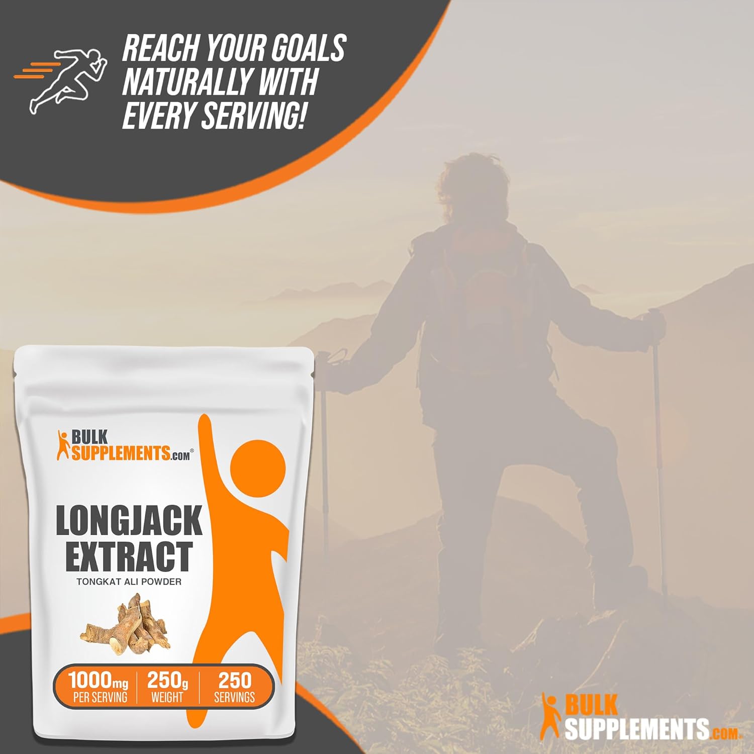 BulkSupplements.com Extracto de Longjack en Polvo - Tongkat Ali - Sin Gluten, 1g por Ración, 250g (8.8 oz)
