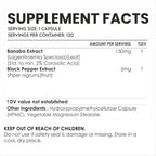 AMALTH Banaba Leaf Extract 150 mg | Ácido Corosólico 2% | 120 Cápsulas Veganas