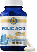 Vykee Nutrition Ácido Fólico 1850 mcg DFE - Complemento Prenatal Vegano 120 Cápsulas