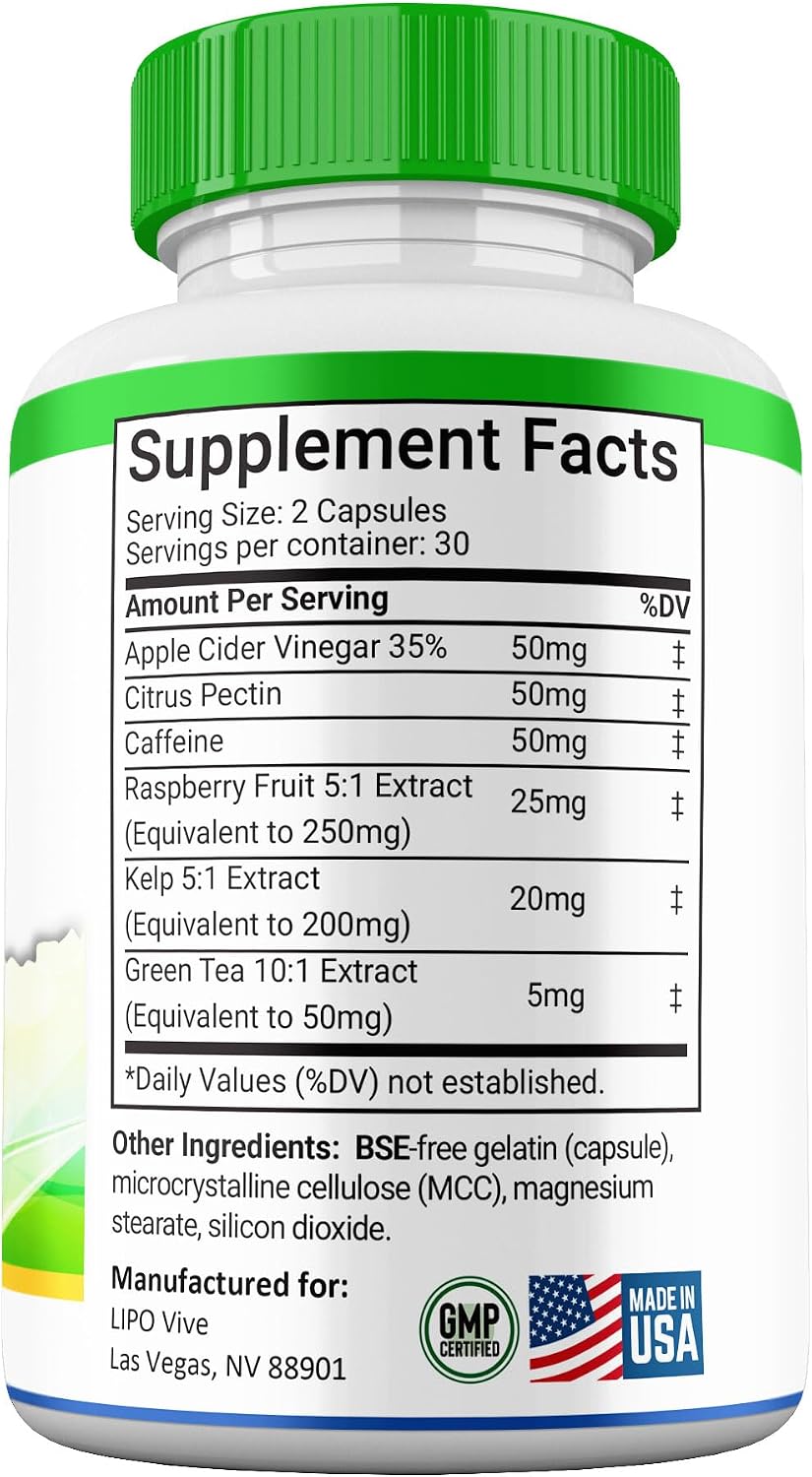 LipoVive Cápsulas, Fórmula Avanzada de Máxima Potencia, Suplemento Premium con Ingredientes Naturales (5 Envases)