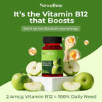 NEWELLME Gominolas de Vinagre de Manzana con la Madre y Vitamina B12 - Sin Azúcar, Veganas, 30 unidades