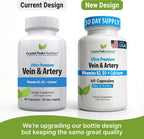 CRYSTAL PEAKS NUTRITION Suplemento para Venas y Arterias - Apoyo a la Circulación Sanguínea con Calcio, Vitaminas K2 y D3 - 60 Comprimidos