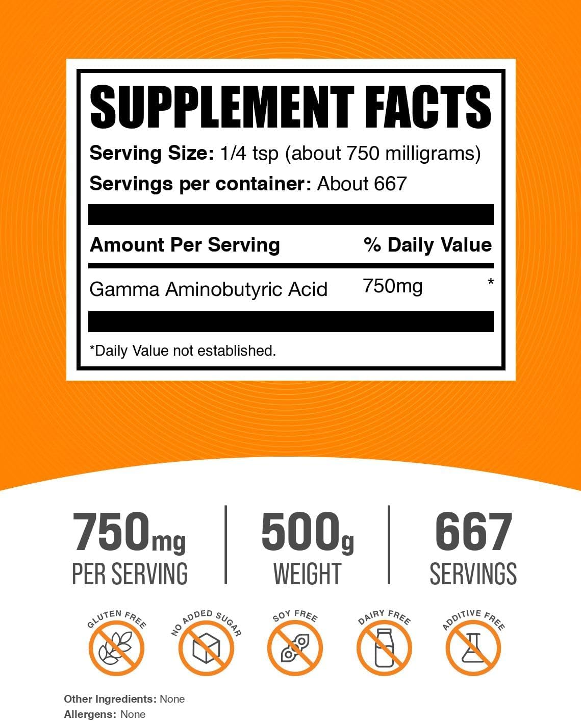 GABA en Polvo 500g (1.1 lbs) - BulkSupplements