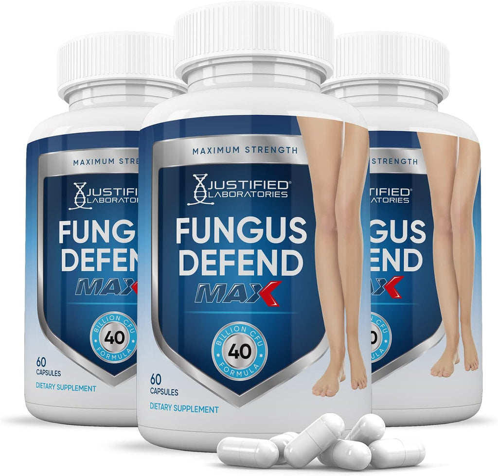 Justified Laboratories Fungus Defend Max Probiótico 40 mil millones UFC - 180 Cápsulas (3 Envases)