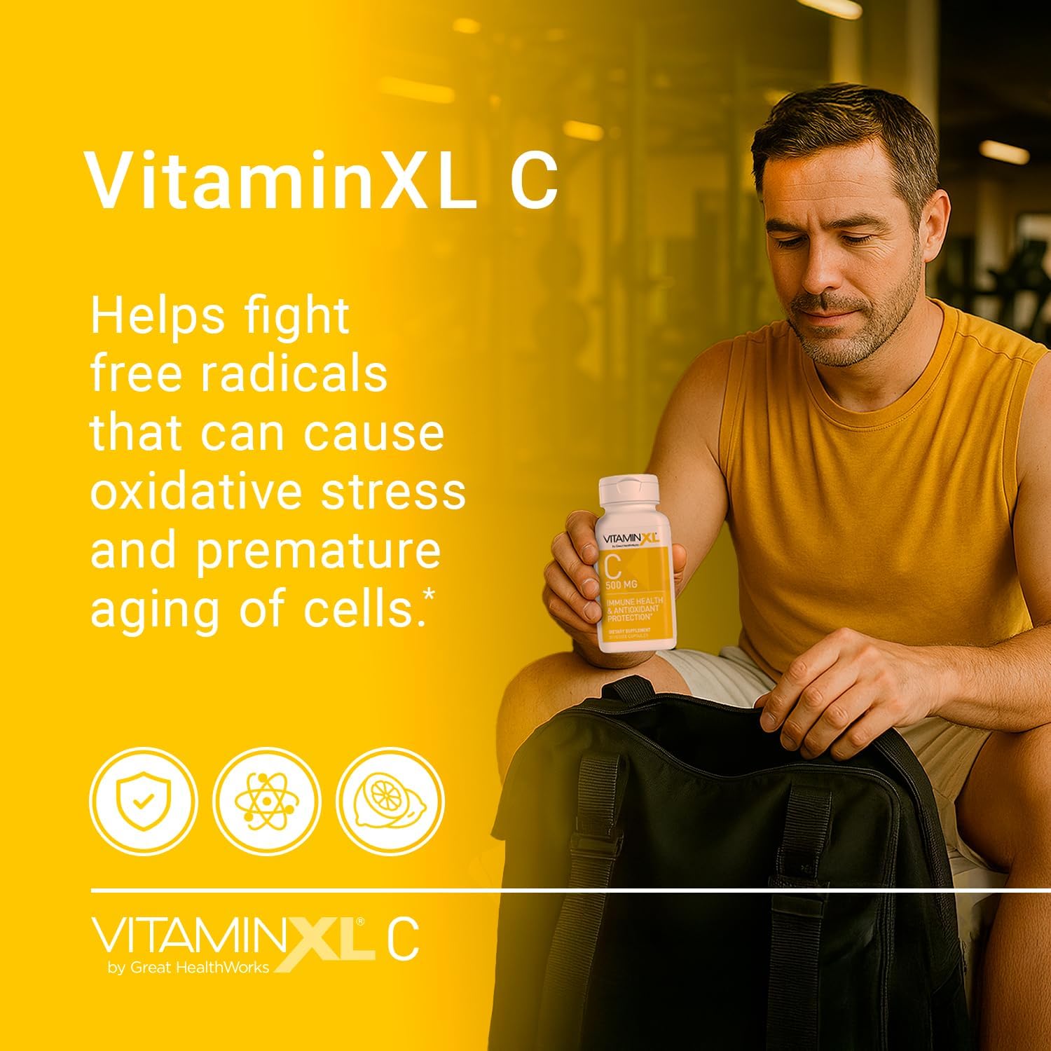 OmegaXL VitaminXL Vitamina C 500 mg, 30 Cápsulas Veganas
