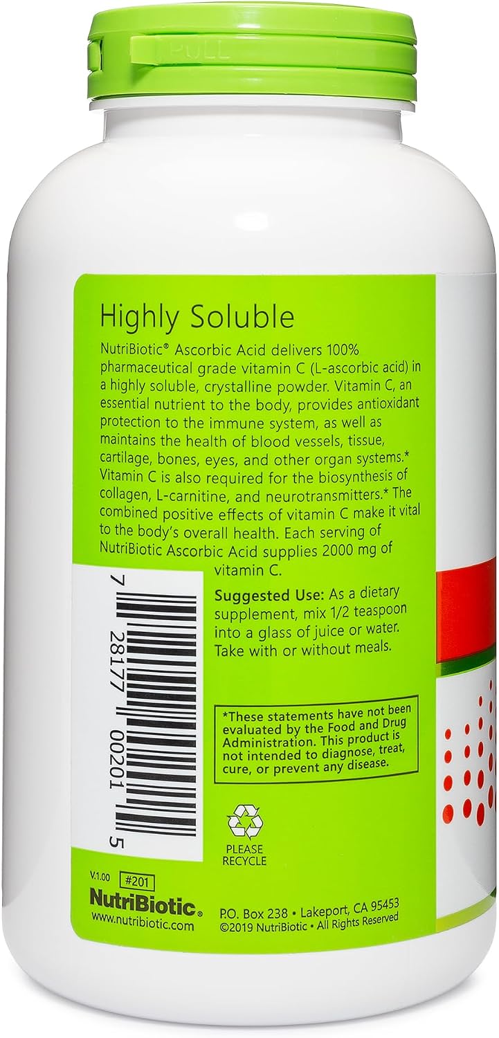 NutriBiotic Ascorbic Acid Vitamin C Powder, 454 g