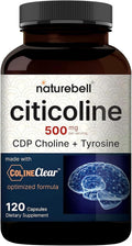 NatureBell Citicolina 500mg - 120 Cápsulas - CDP Colina + Tirosina