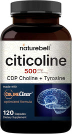 NatureBell Citicolina 500mg - 120 Cápsulas - CDP Colina + Tirosina