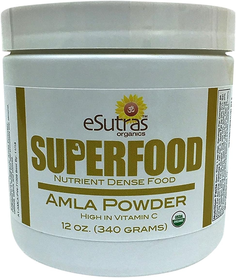 Organic Amla Powder 12 oz (340 g) - 30 Servings - Natural Vitamin C