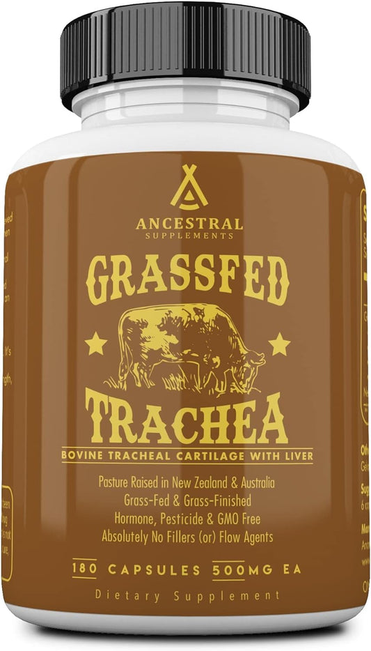 Ancestral Supplements Cartílago Traqueal de Res con Hígado, 3000mg, 180 Cápsulas