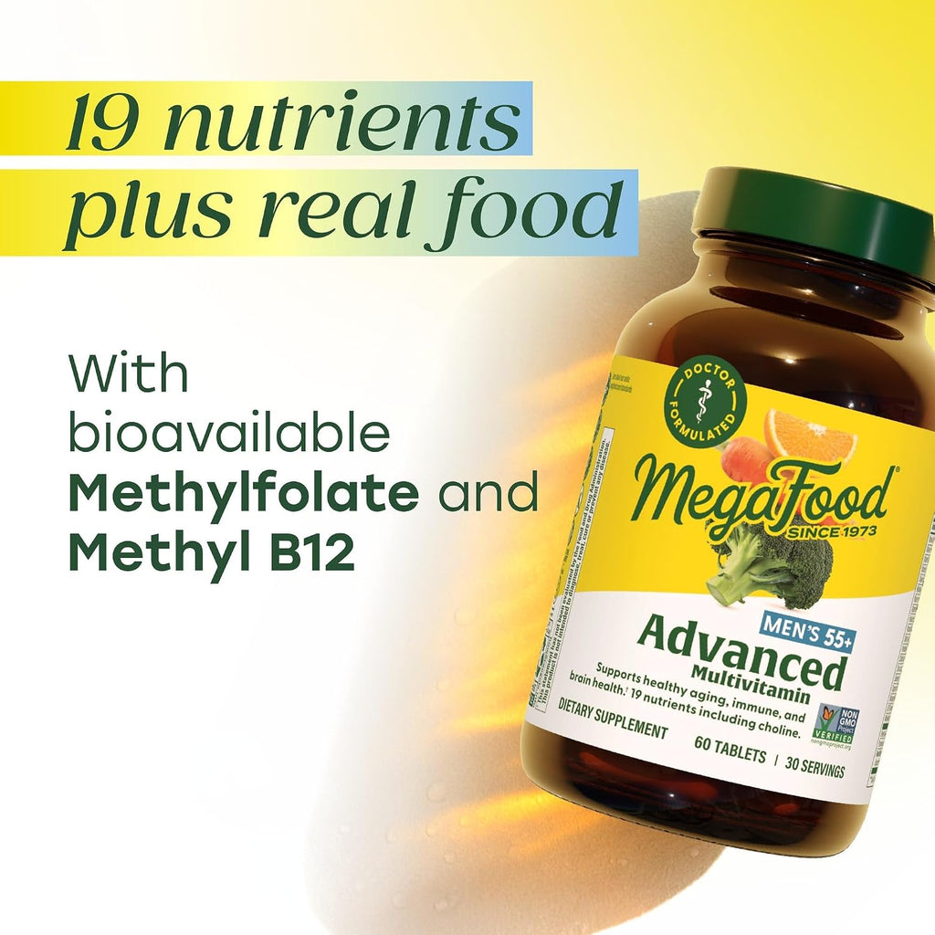MegaFood Multivitamínico Avanzado para Hombres 55+ - 120 Comprimidos