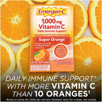 Emergen-C 1000 mg Vitamin C Powder - Daily Immune Support, Caffeine-Free, Orange Flavor, 30 Packets