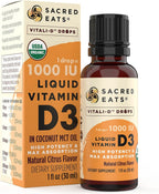 Gotas Líquidas Orgánicas de Vitamina D3 – 1000 IU, Sabor Cítrico