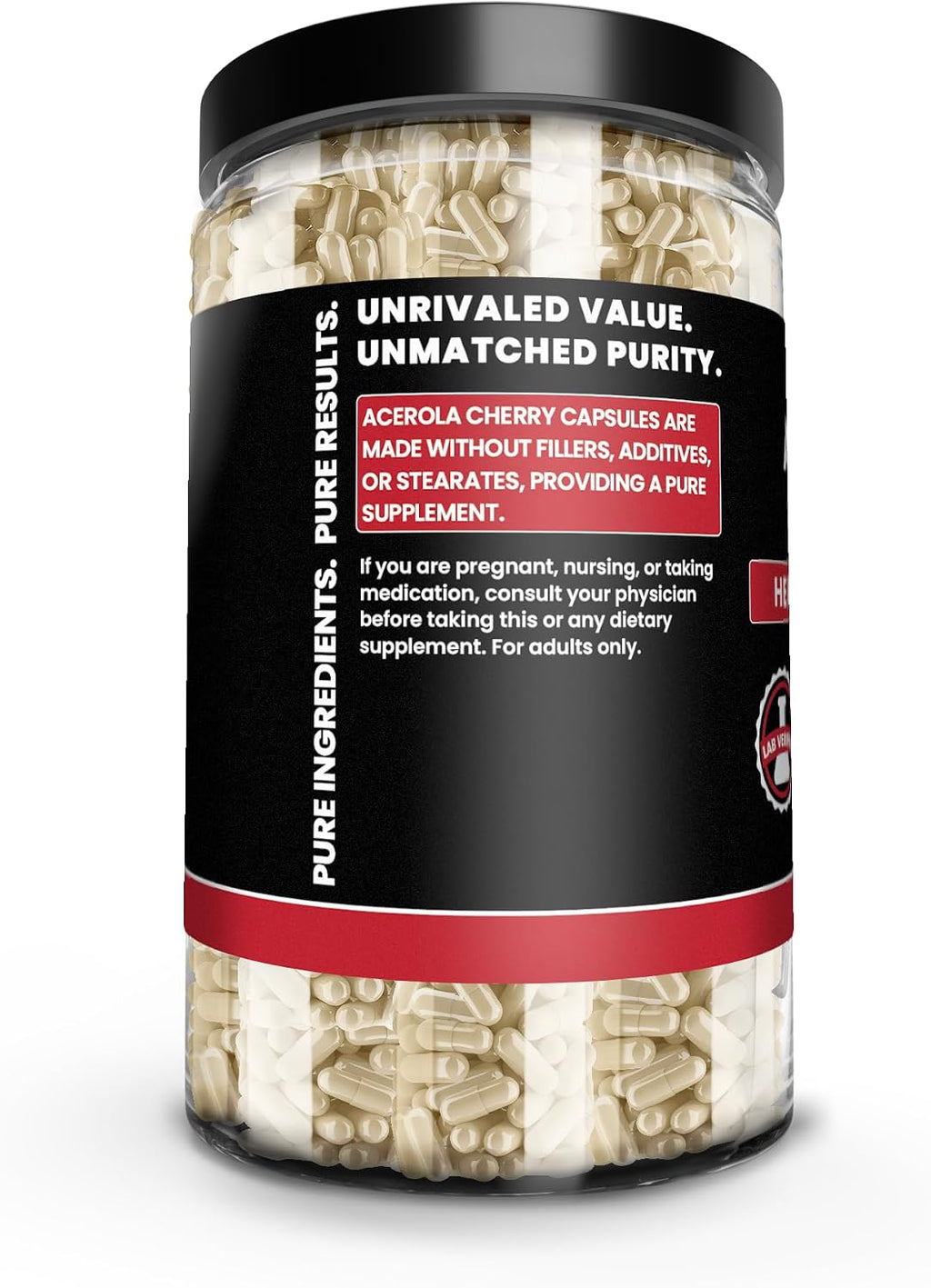 Pure Original Ingredients Acerola Cherry (730 Cápsulas) - Sin Rellenos de Magnesio o Arroz, Siempre Puro, Verificado en Laboratorio