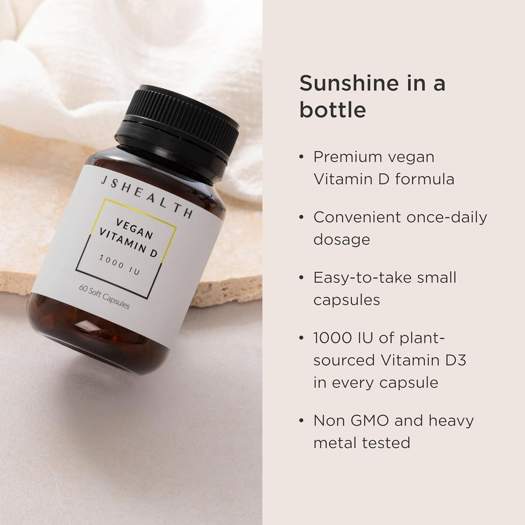 JSHealth Vitamina D3 1000 UI - 60 Comprimidos Veganos