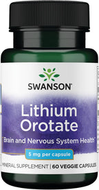 Swanson Lithium Orotate 5 mg (60 Cápsulas Veganas)