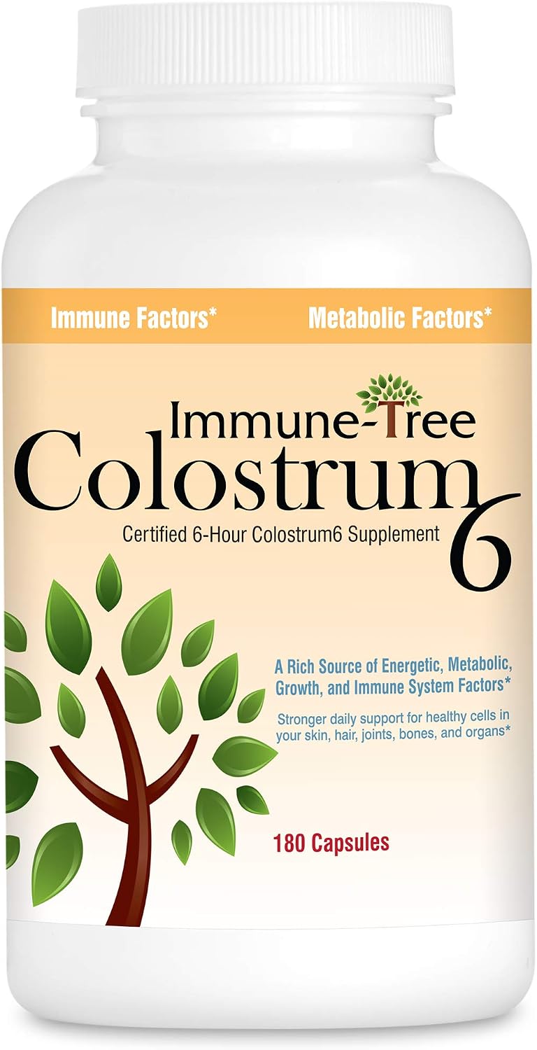 Immune-Tree Calostro Bovino Puro (Alimentado con Pasto) | Alto contenido de IgG para el apoyo inmunitario y la salud intestinal | 90 Cápsulas | 30 Porciones