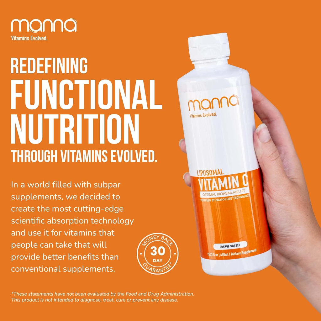 Manna Vitamins Evolved - Vitamina C Liposomal, 1000 mg, Líquido con Alta Absorción