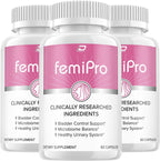 FemiPro Supplement - Probiótico Femenino, 3 Paquetes (180 Cápsulas)