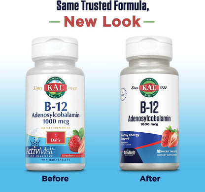 KAL Vitamina B12 Adenosilcobalamina 1000 mcg – Función neurológica: Mantiene la salud del sistema nervioso, – Image 3