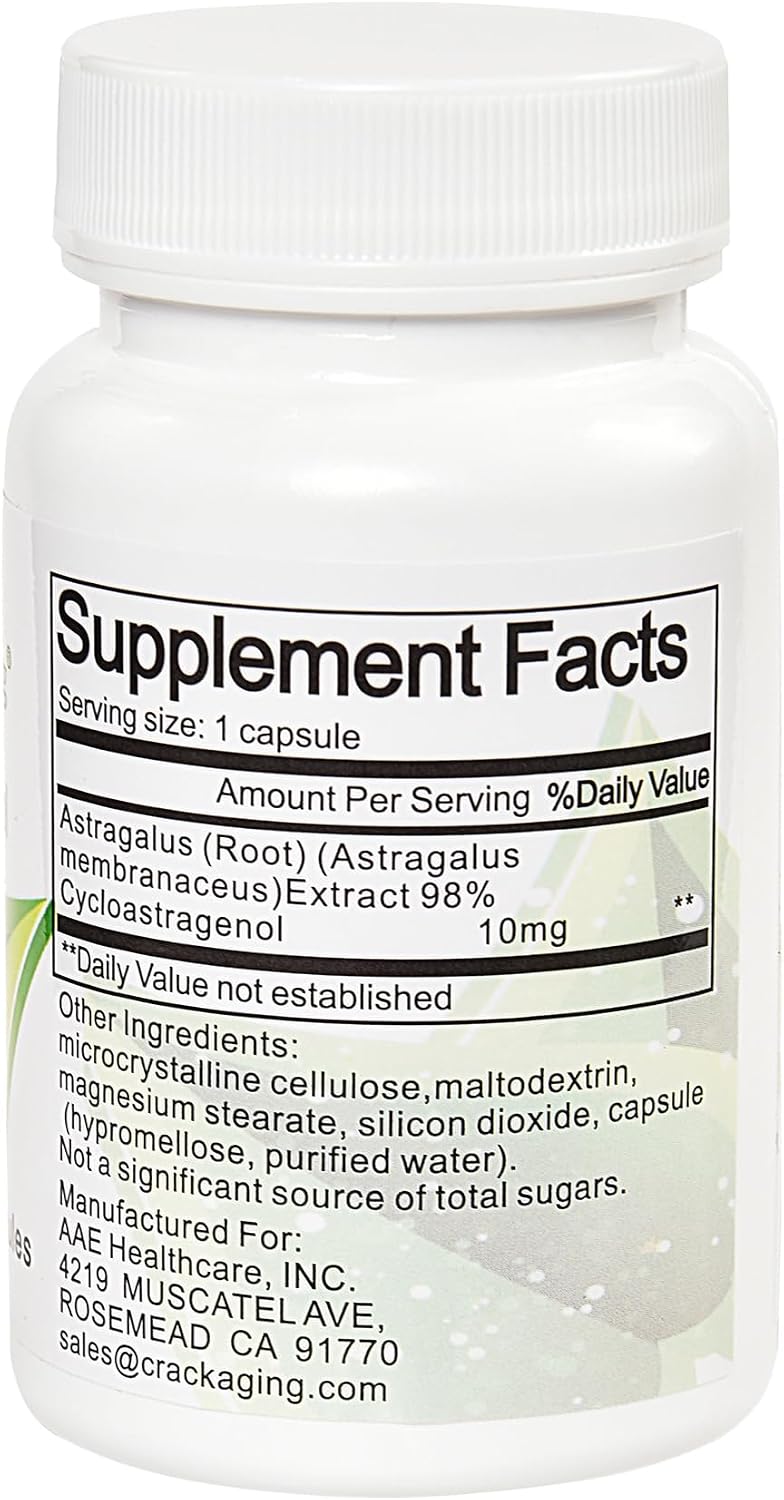 Crackaging Súper Absorción Cicloastragenol 98% 10mg/Cáps, 30 Cápsulas