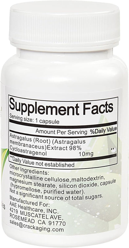Crackaging Super-Absorption Cicloastragenol 98% 10mg/Cáps, 30 Cápsulas – Image 2