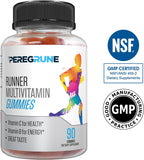 PEREGRUNE Runner Multivitamin Gummies - Gominolas Multivitamínicas para Corredores con Vitaminas A, C, D, E y Complejo B - 50% Menos Azúcar