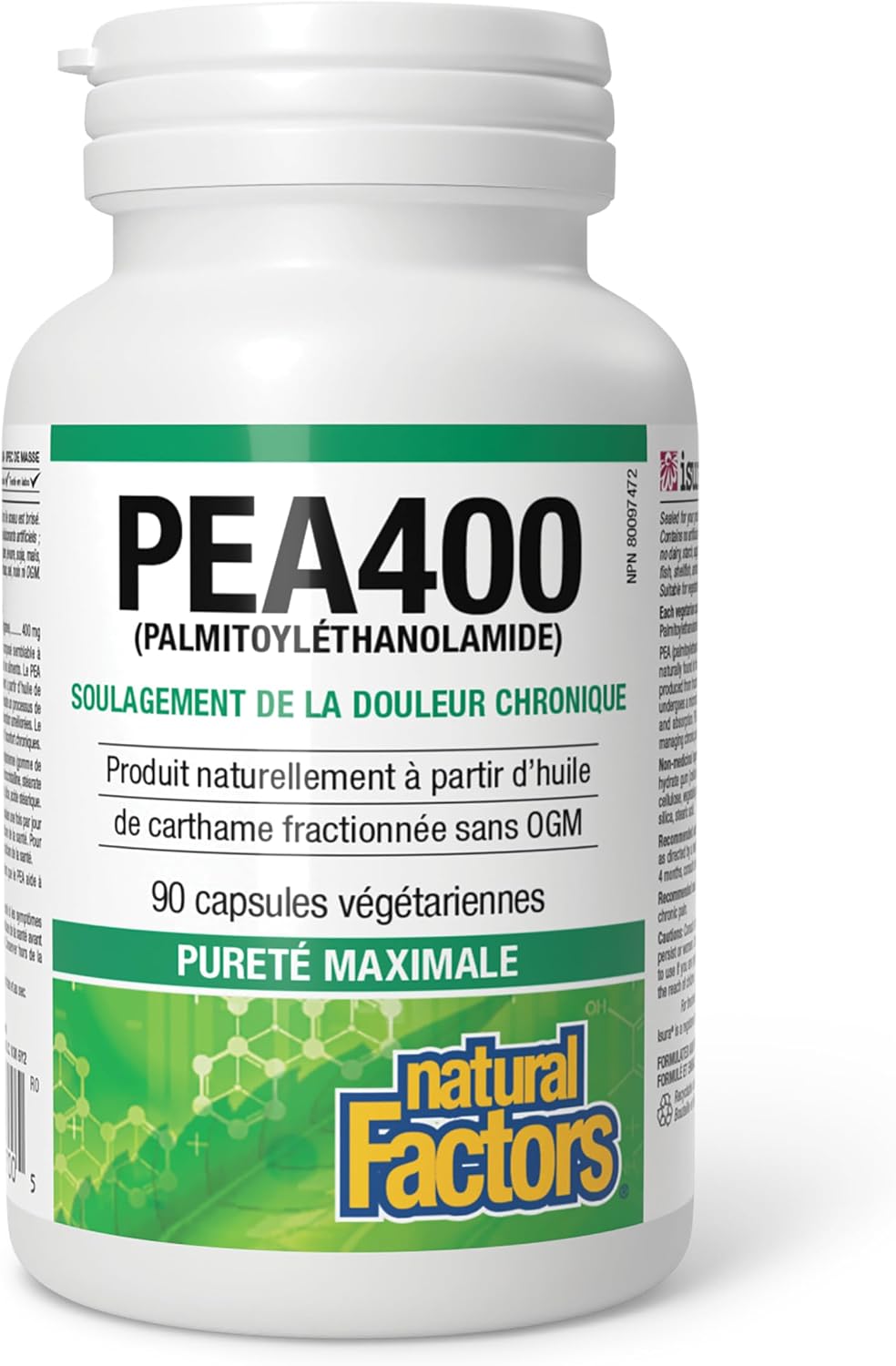 Natural Factors PEA400 - Palmitoylethanolamide Puro, 90 Cápsulas