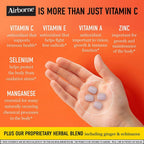 Airborne Vitamina C 1000 mg + Zinc – Comprimidos masticables sabor Frutos Rojos y Cítricos – 116 comprimidos