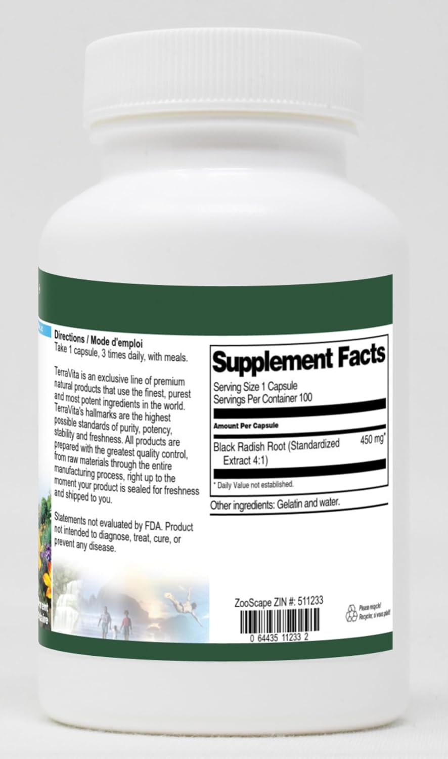 Extracto de raíz de rábano negro de máxima concentración 4:1 - 450 mg (100 cápsulas, ZIN: 511233)