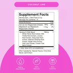 MIXHERS Hertime PMS - Apoyo para el Ciclo Menstrual - con Minerales, Raíz de Peonía y Ginseng Siberiano - Sin Azúcar - 15 Sobres - Sabor Lima Coco