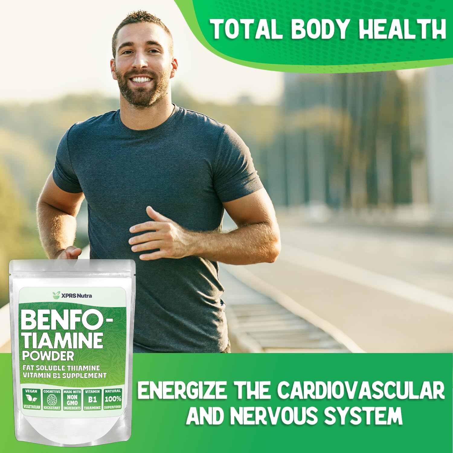 XPRS Nutra Benfotiamina (Tiamina Liposoluble) - Apoyo Cognitivo y Cardíaco - Vegano