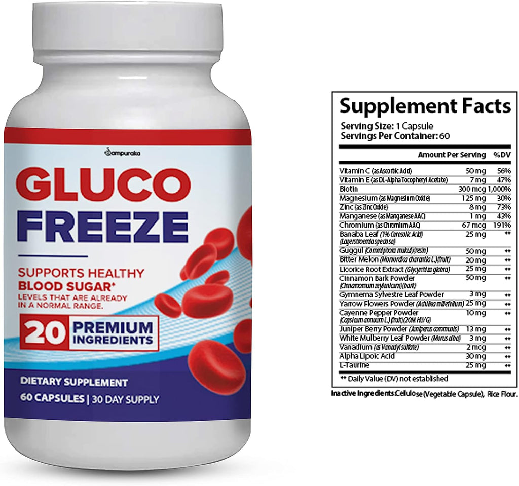 GlucoFreeze Nueva Fórmula - 2 Paquetes de Comprimidos