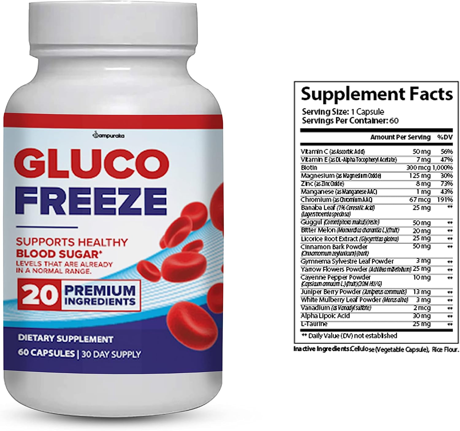 GlucoFreeze Nueva Fórmula - 2 Paquetes de Comprimidos