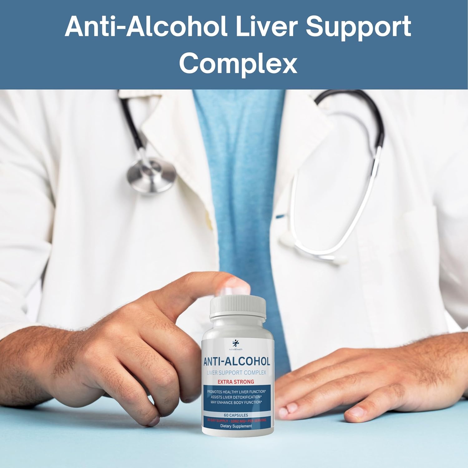 Suplemento Anti Alcohol Craving, Complejo Anti-Alcohol, 60 Cápsulas para Reducir Antojos