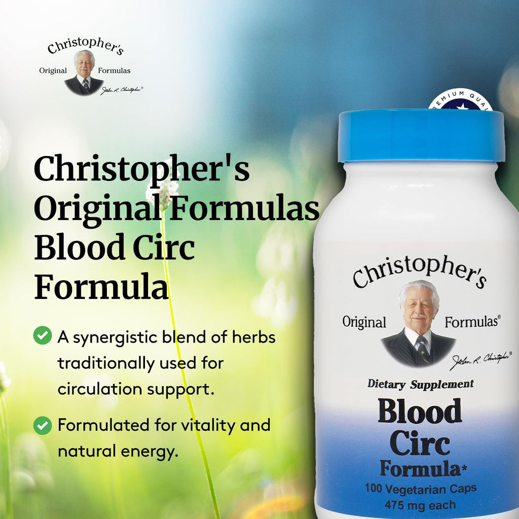 Dr. Christopher's Original Formulas Fórmula de Circulación Sanguínea, 100 Cápsulas de 475 mg