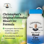 Christopher's Original Formulas Blood Circ Formula - Suplemento Herbal para la Circulación, 100 Cápsulas