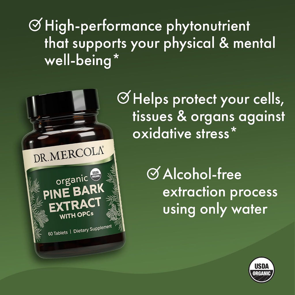 Dr. Mercola Extracto de Corteza de Pino Orgánico con OPCs - 60 Comprimidos