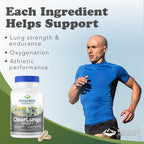 RidgeCrest Herbals ClearLungs Sport - Fórmula de Apoyo Respiratorio con Cordyceps, Rhodiola y Eleuthero | 60 Cápsulas Veganas