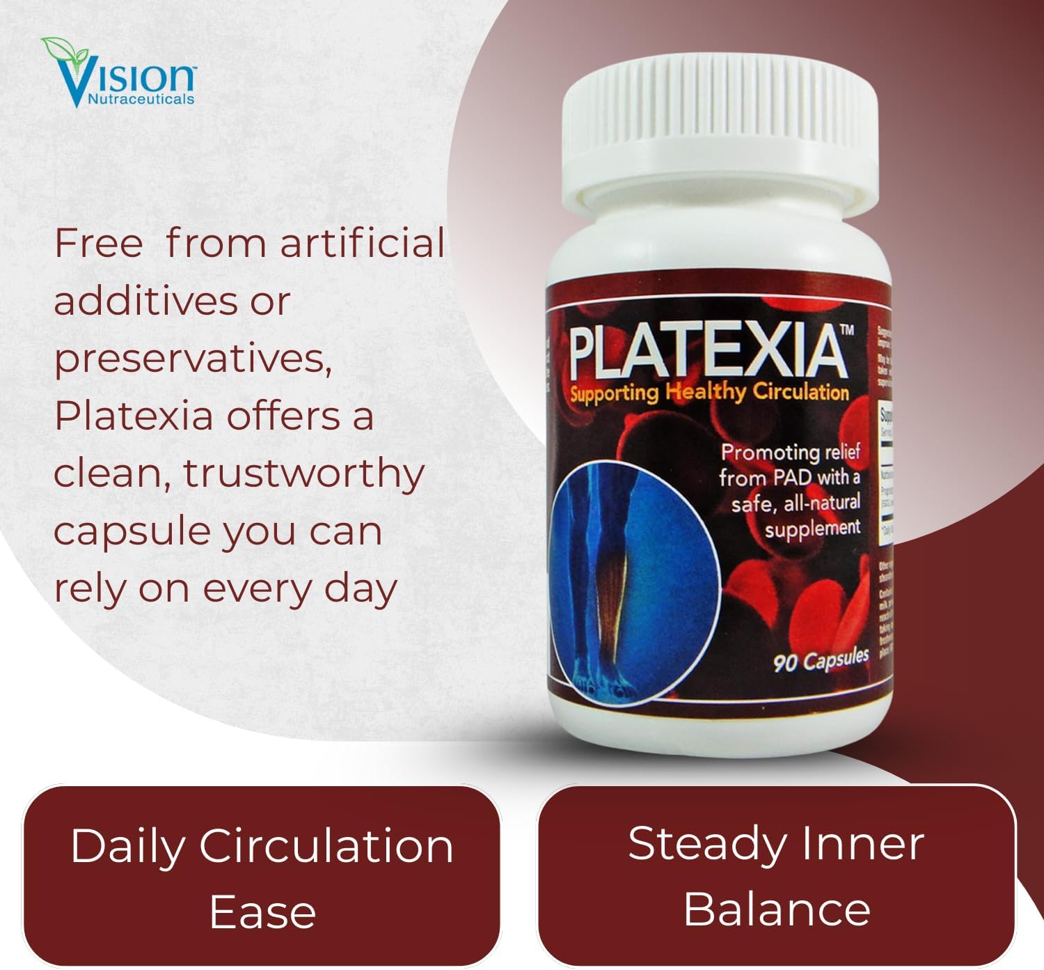 Vision Nutra Platexia con 3.000 FU Nattokinasa NSP-2 | 90 Cápsulas Veganas