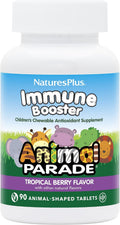NaturesPlus Animal Parade Immune Booster – 90 Chewable Tablets Tropical Flavor – Children's Immune Support
