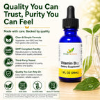Herb-Science Vitamina B12 Líquida – Gotas Sublinguales de Cianocobalamina, Vegano, Sin Alcohol, 30 ml