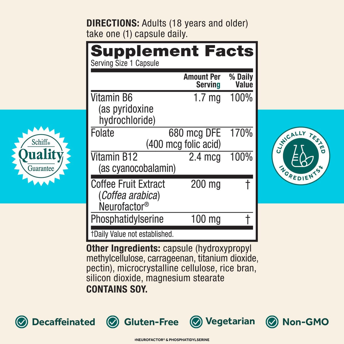 NEURIVA Plus Complemento Alimenticio para el Cerebro, Memoria y Concentración con Fosfatidilserina y Neurofactor, Vitaminas – Image 3