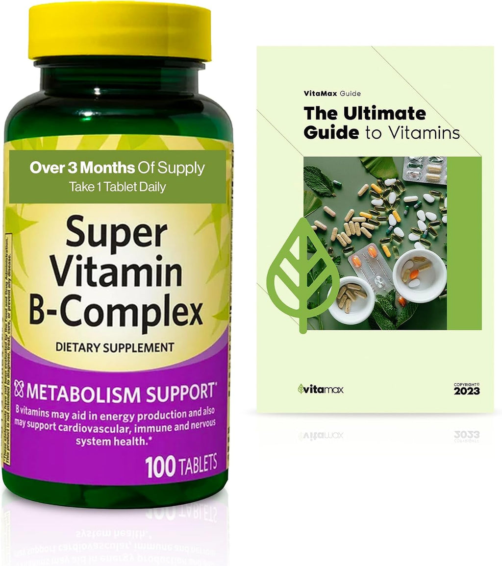 Spring Valley Super Vitamin B-Complex Tablets, 100 Comprimidos