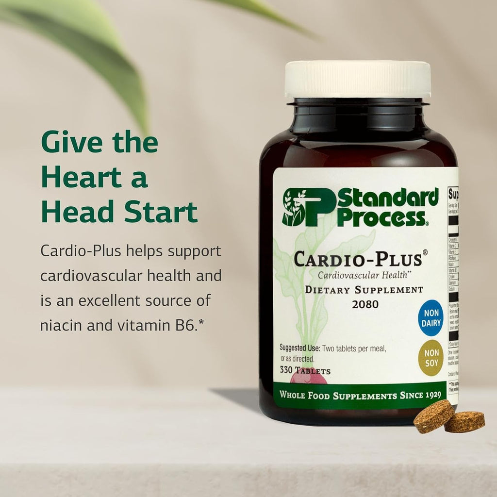 Cardio-Plus - Complemento para la salud cardíaca con vitaminas B6, niacina y riboflavina - 330 comprimidos
