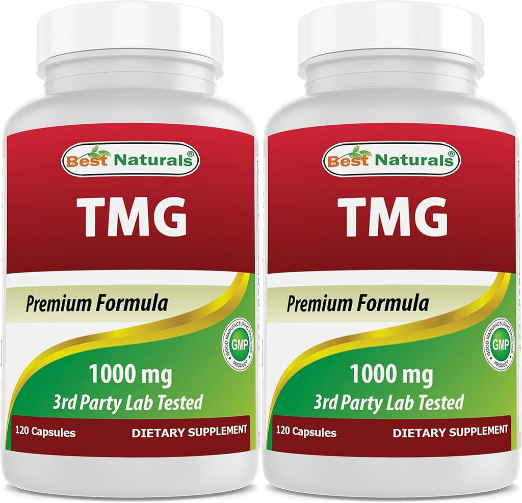 Best Naturals TMG Trimethylglycine 1000 mg - 120 Cápsulas (Pack de 3)