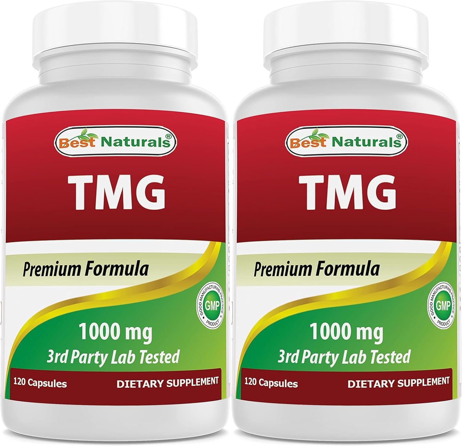 Best Naturals TMG Trimethylglycine 1000 mg - 120 Cápsulas (Pack de 3)